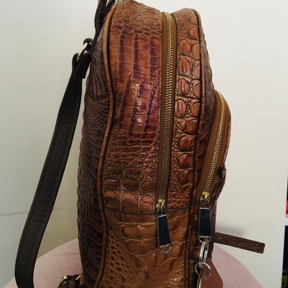 BRAHMIN Melbourne Collection Dartmouth Crocodile-Embossed Backpack - Picture 3 of 4